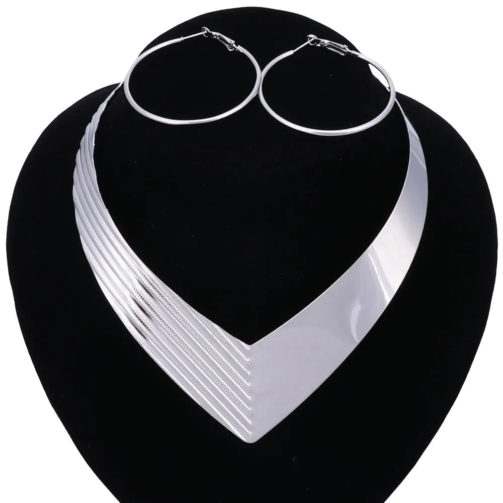 Женский ювелирный комплект из колье и серёг нержавеющей стали 316L|necklace shirt|earring