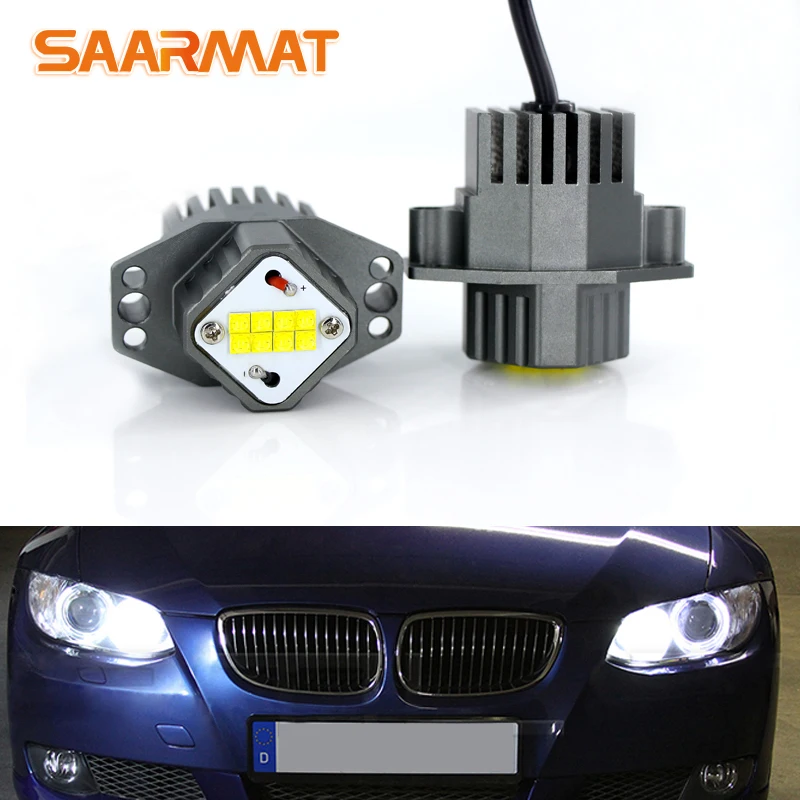 2 шт. E90 E91 3 серии 80 Вт светодиодсветодиодный фары ангельские глазки габаритные