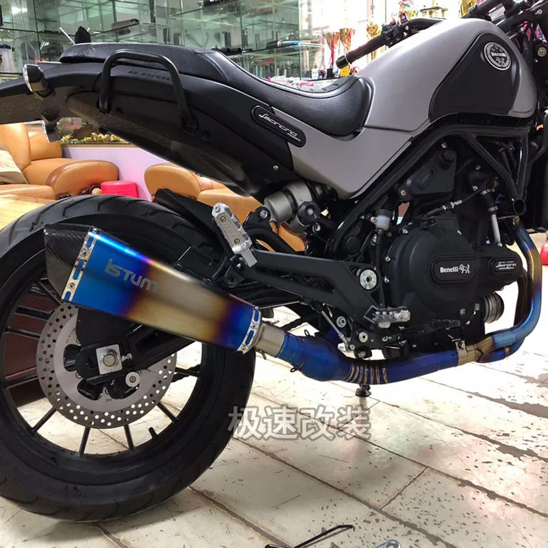 BJ500 Для Бенелли leoncino 500 Выпускной moto rcycle глушитель выхлопной трубы escape moto с db убийца полная система leoncino BJ500 - Цвет: carbon  stainless