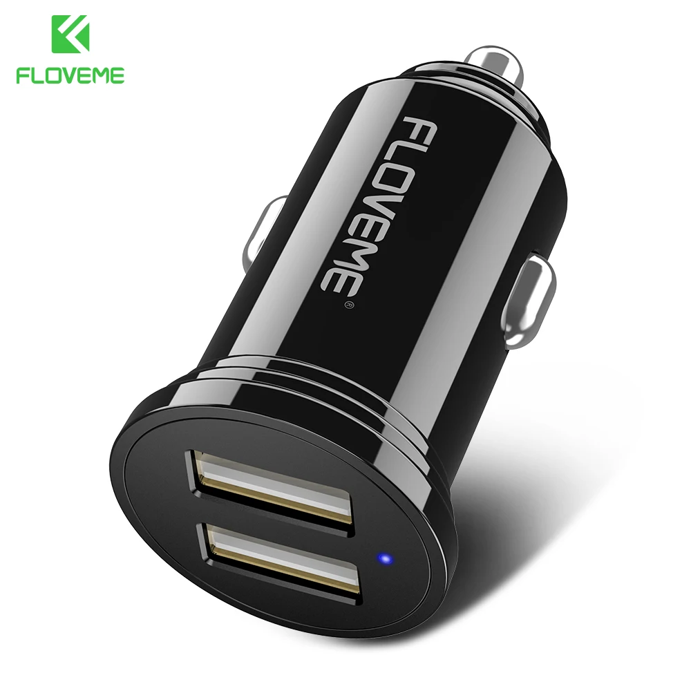 Автомобильное зарядное устройство FLOVEME с двумя USB-портами для iPhone Samsung s10 s9 Xiaomi |
