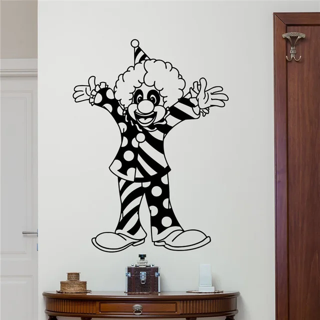 Клоун Наклейка на стену Цирк Jester Juggler карнавал положительный декор Детская