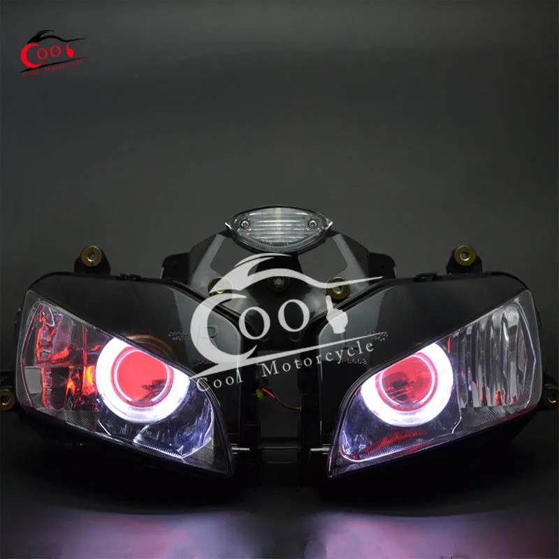 

Фара проектора Angel Red Demon Eye HID в сборе, полностью собранная фара для Honda CBR600RR 03-06 CBR600 RR
