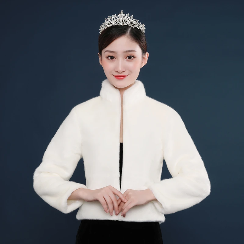 Новое поступление Женская Свадебная шаль меховая накидка из искусственного меха