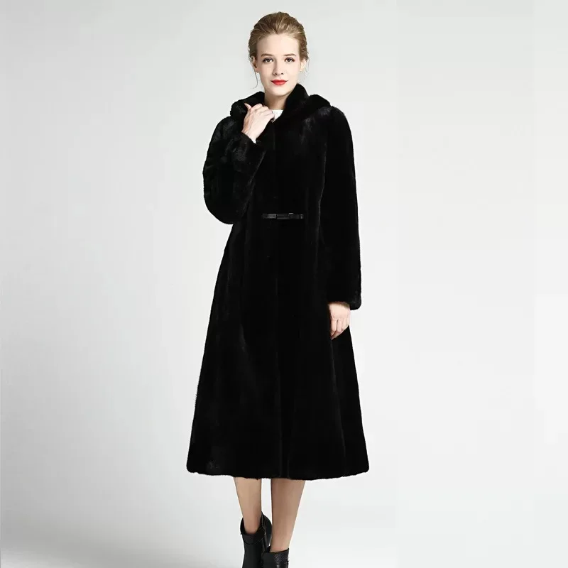 2021 брендовая роскошная женская куртка из натурального меха норки длинный стиль с