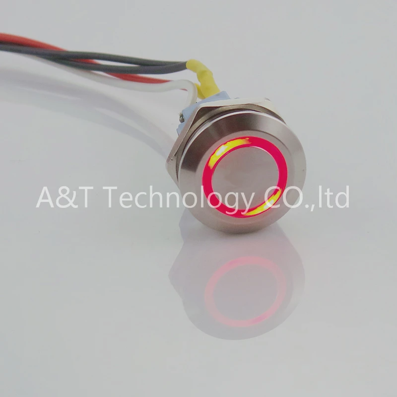 22 мм водонепроницаемый RGB LED кнопка включения выключения 12 В 24 220 красный синий