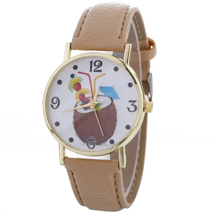 Модные креативные Женские кварцевые наручные часы кожаные женские браслет