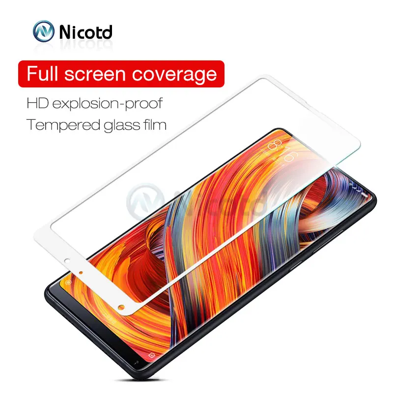 Никотд для Xiaomi Mix 2 Mi Mix2 9H 2.5D закругленная поверхность полное покрытие закаленное
