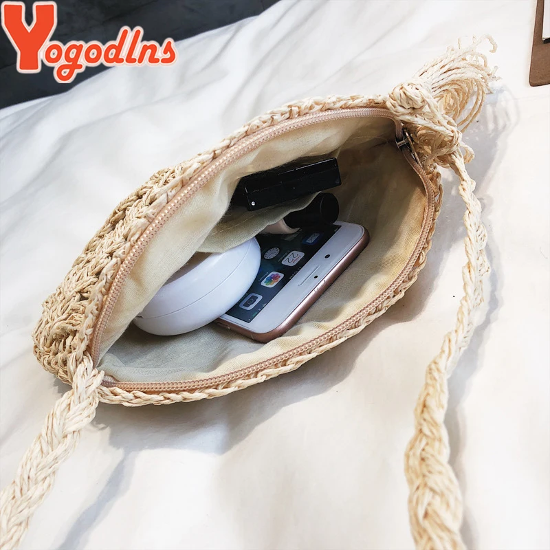 Yogodlns женские соломенные сумки богемные Ротанговые пляжные плетеные через плечо