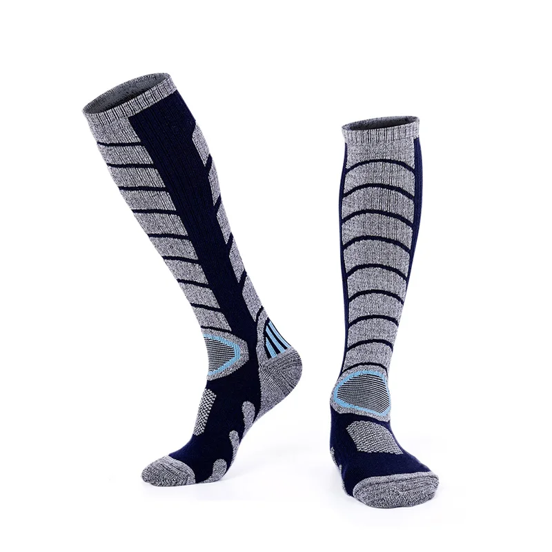 men blue Goexplore ore 3 пар/лот мужские зимние; теплые; термо Лыжные носки толстые хлопковые спортивные для катания на сноуборде, велоспорта лыжные футбольные гетры носки - Цвет: men blue