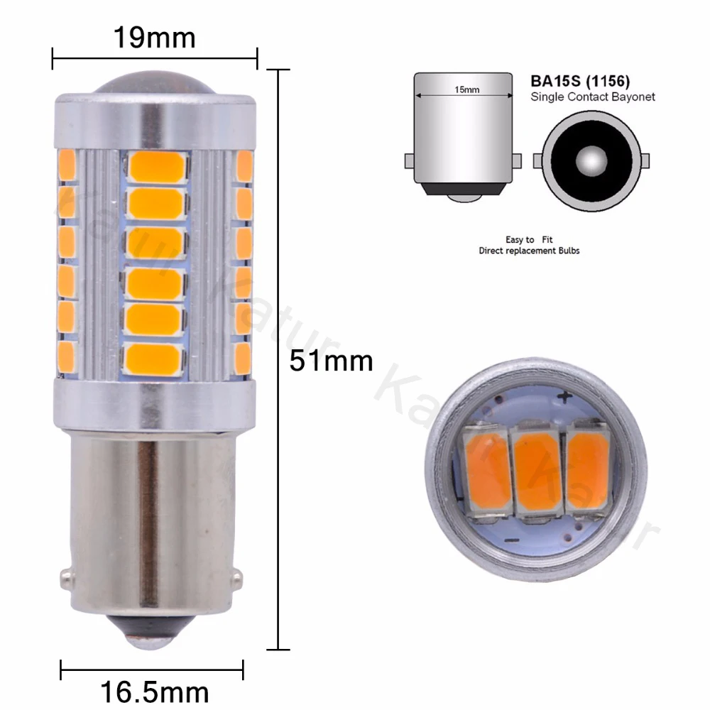 2 шт. Автомобильные светодиодные лампы 1156 BA15S P21W 33SMD 1157/BAY15D P21/5W T20 7443 7440 T25 3157 3156 P27 |
