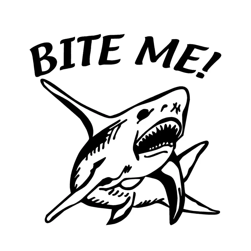 

35cm Bite Me Shark Fashion Decor Stickers Decals Vinyl