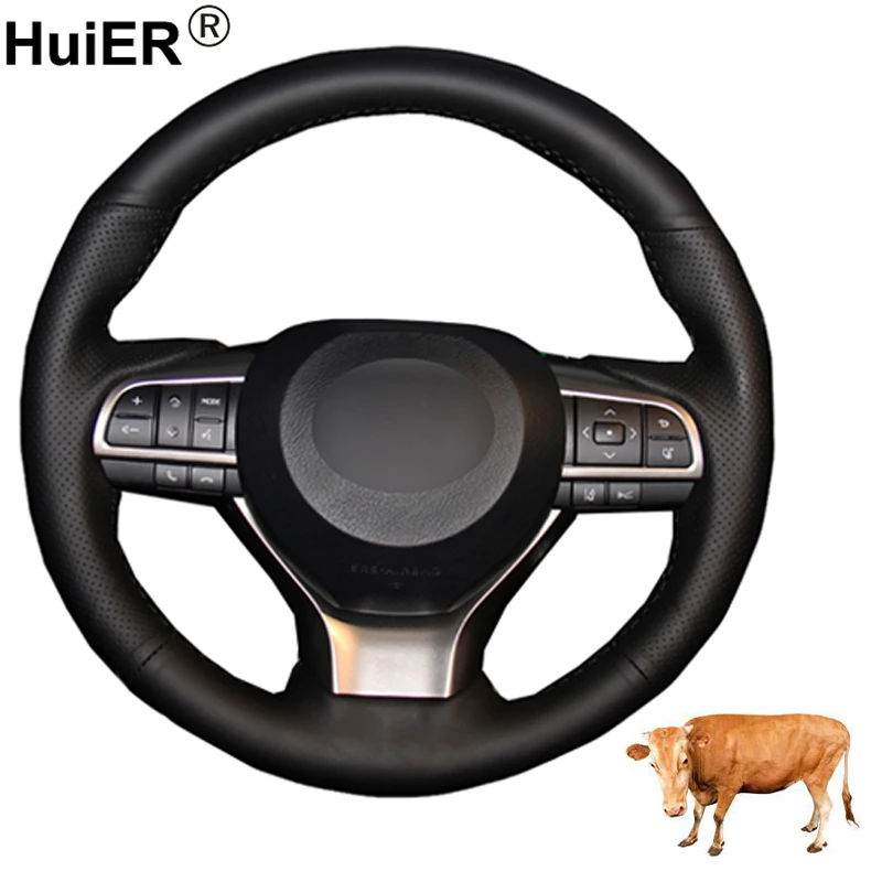 

Hand Sewing Car Steering Wheel Cover Top Layer Cow Leather For Lexus ES200 ES250 ES300h GS200 GS300h GS450h RX200t RX450h LX570