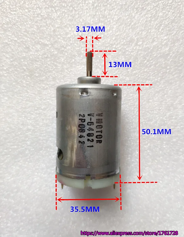 Оригинальный двигатель Johnson 540 DC 6 В 10000 об/мин 12 в 20000 ОБ/мин высокая скорость 35 5*50