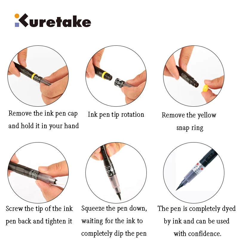 ZIG Kuretake краска для каллиграфии Hard/Brush Pen многоразовый Камбио мультяшный научный