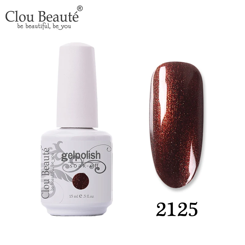 Clou Beaute дизайн ногтей Гибридный лак Полупостоянный УФ-гель для ногтей чистый цвет блеск замочить от гель-лака праймер Гель-лак - Цвет: 2125