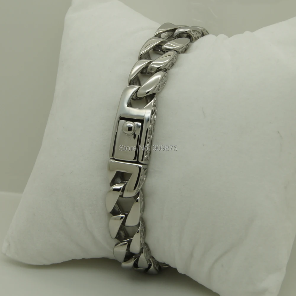 Мужской/мужской браслет цепочка из нержавеющей стали с волнистым узором в стиле