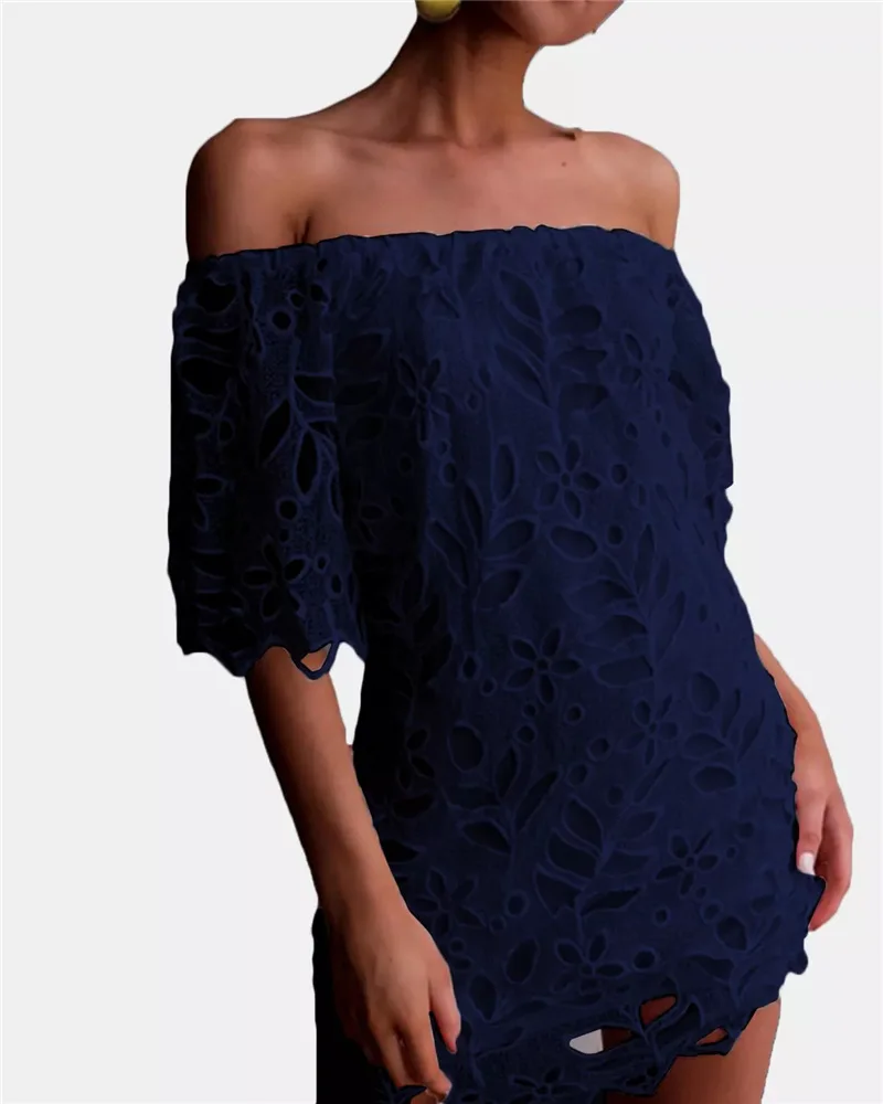 Белое кружевное платье с открытыми плечами мини женское летнее Jurk Vestido Banco черное платье сексуальное Sukienki платье без бретелек