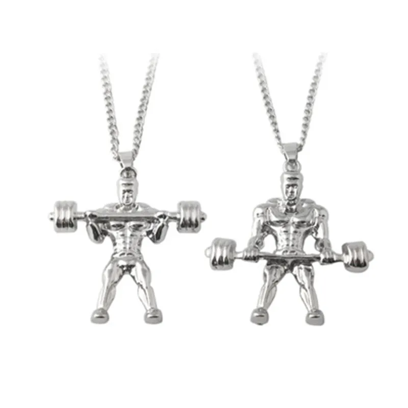 

Trends Plated jewelry Hercules weightlifting pendant gold Korean men's pendant colar pingente