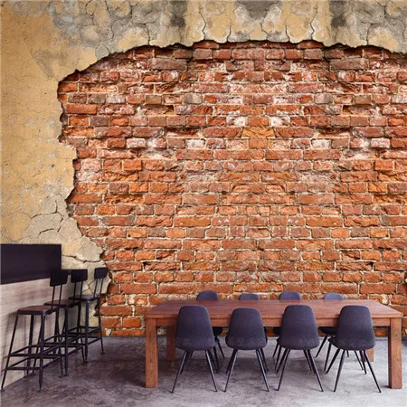 3d обои в стиле ретро 3D стерео росписи Интернет-кафе диван-фон ресторан кирпичная
