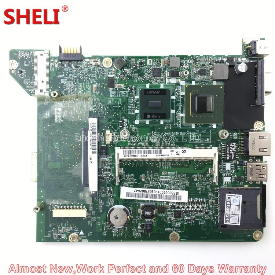 SHELI MBS0506001 MB. S0506.001 материнская плата для ноутбука Acer Aspire One ZG5 A110 A150 DA0ZG5MB8G0 31ZG5MB0010 N270 1