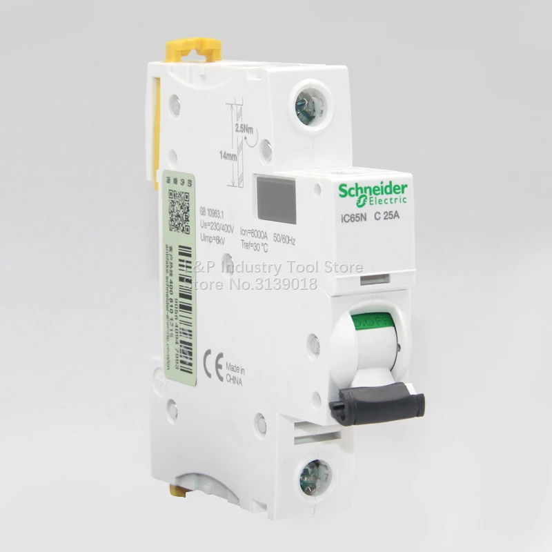 Новинка 100% оригинальный мини автоматический выключатель Acti9 типа C Schneider IC65N 1P C25A