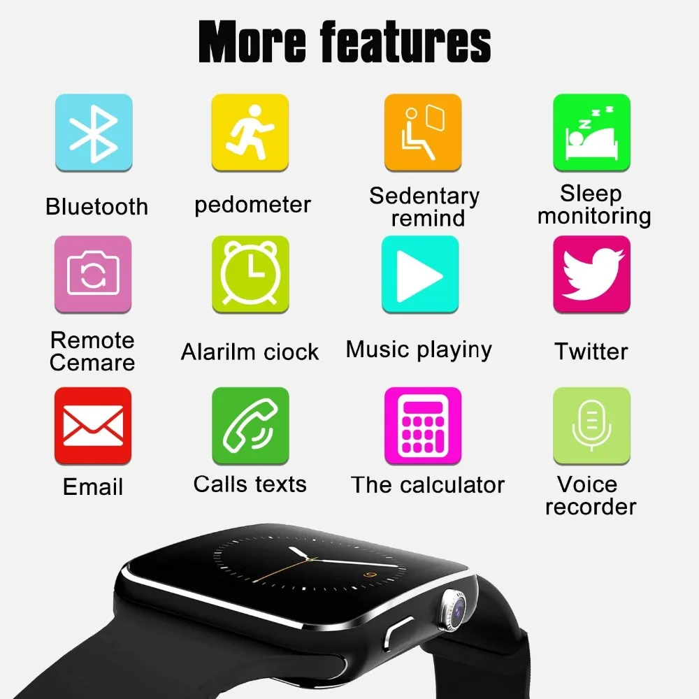 Умные часы Sim Push Message Bluetooth для Android IOS reloj мужские и женские спортивные умные часы для IPhone Xiaomi huawei samsung