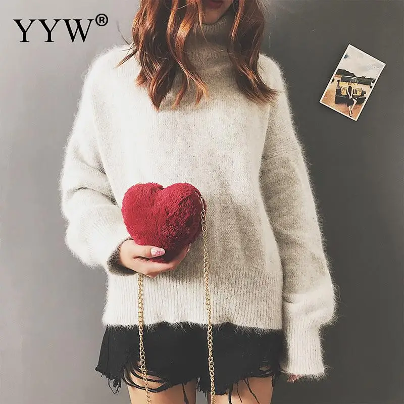 

New Hairy Faux Fur Clutch Fashion Women'S Messenger Bags Bolsas Feminina Casual Sweet Heart Clutches Party Purse Crossbody Bags