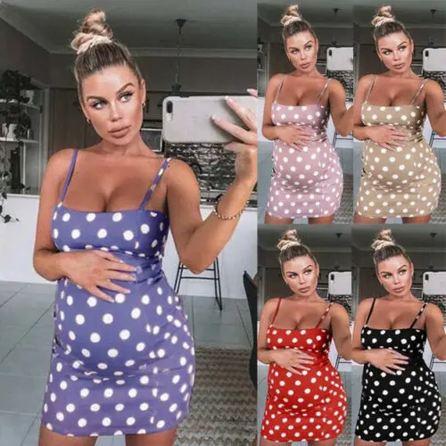Платье в горошек с бретельками для беременных платье без рукавов женское