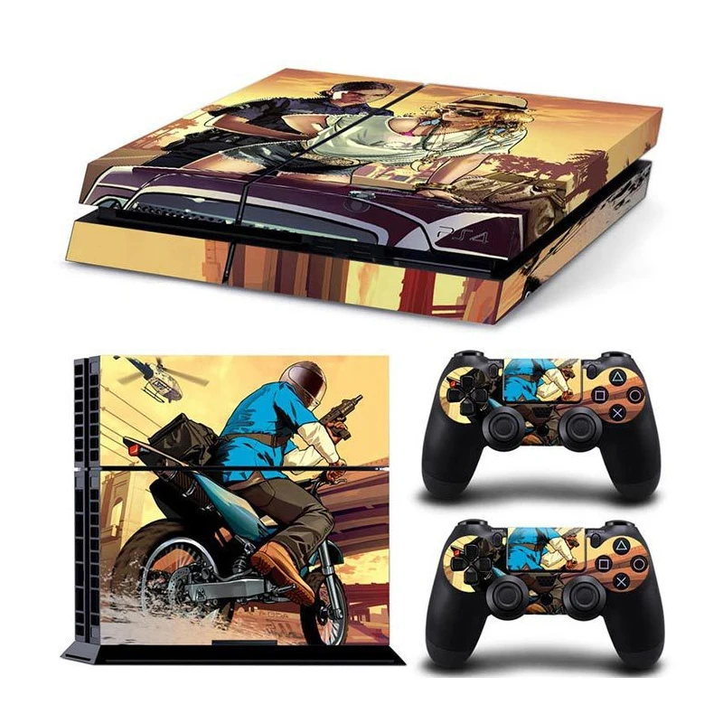 Grand Theft Auto 5 GTA для консоли PS4 Виниловая наклейка Playstation Cover Skin 4 + 2