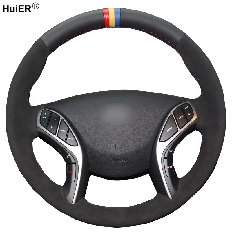 Искусственная замша сделай сам для Hyundai Elantra 2011 2016 Avante i30 2012 Оплетка на руль|Чехлы