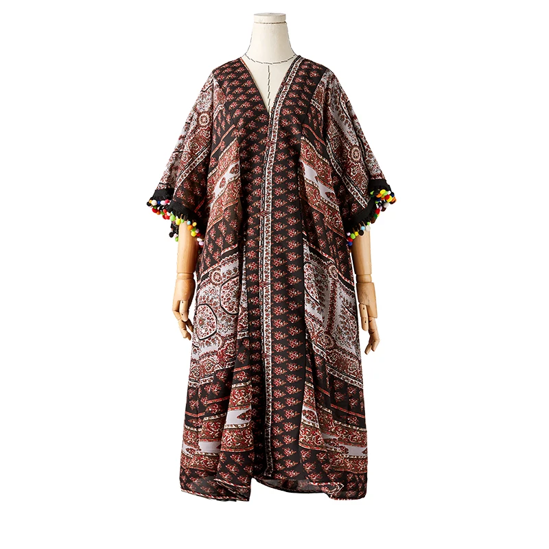 Artka 2018 Summer New Collections Pattern Print Vintage Long Chiffon Sun-block Cardigan WA10079X |