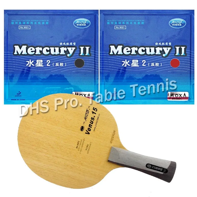 

Профессиональная ракетка для настольного тенниса Yinhe Venus.15 с 2 шт. Mercury II Shakehand с длинной ручкой FL