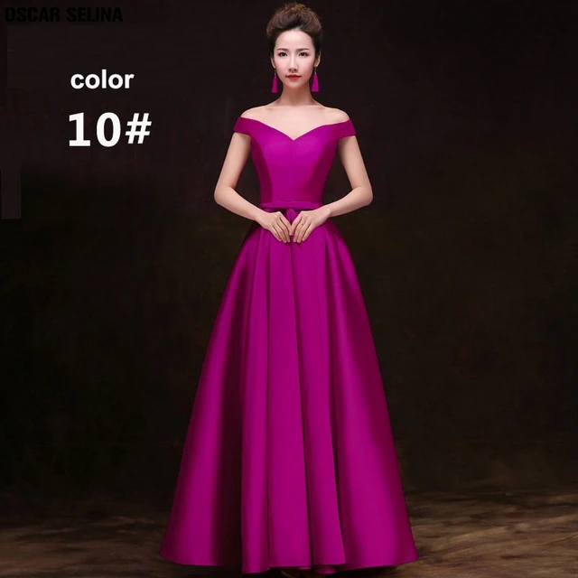 Custom vestido madrinha new satin Boat Neck short sleeve A Line Royal blue burgundy purple champagne bridesmaid dresses long | Свадьбы и