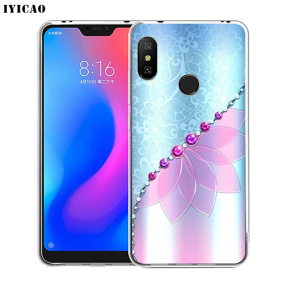 IYICAO Мягкий силиконовый чехол со стразами и цветочным принтом для телефона Xiaomi Redmi