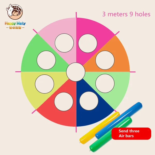 3 meters 9 holes Детский сад Whac-A-Mole Радужный зонтик Prachute игрушка для родителей и детей игры реквизит для детей на открытом воздухе Веселая спортивная игрушка - Цвет: 3 meters 9 holes