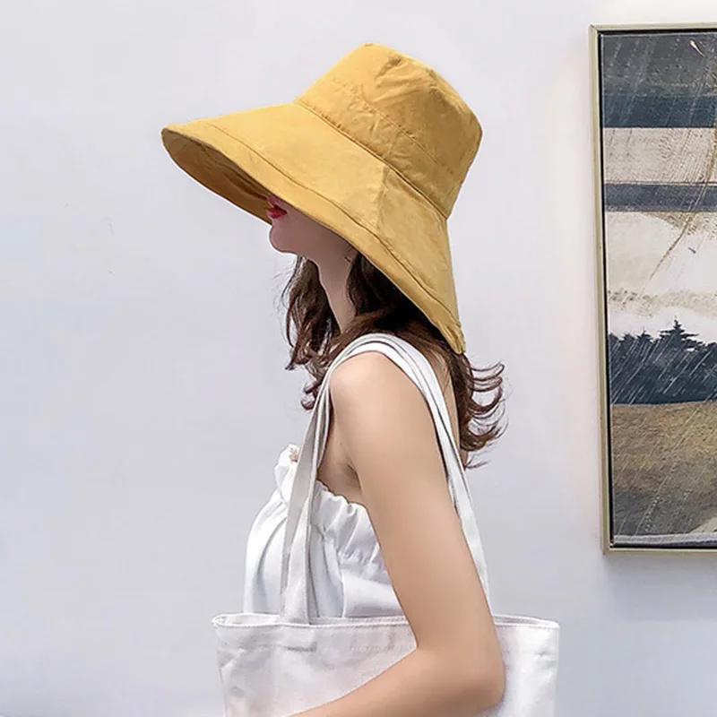 Sunhat женская летняя пляжная шляпа с широкими полями Солнцезащитная уличная туристическая свернутая