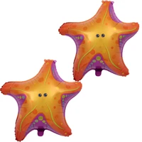 50pcs 6665cm star fish balloons birthday sea star helium foil balloon for kids party supplies kids toys wholesale
