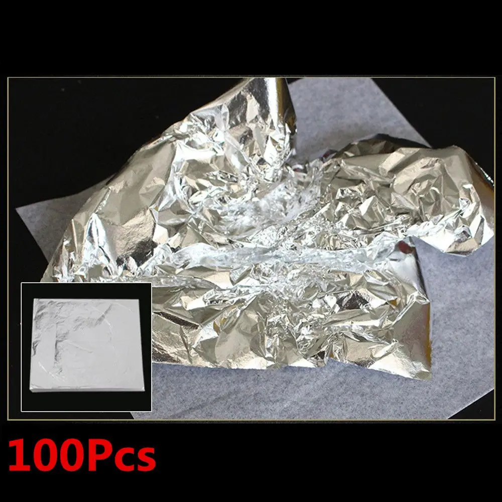 100 шт. 14x14 см художественные золочение ремесло Бумага Медь листья сусальное золото Алюминий листы Фольга Бумага принадлежности для скрапбукинга