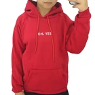 Осенне-зимний модный красный пуловер с принтом Ohyes Harajuku, утепленные свободные женские толстовки, свитшот, повседневное пальто, Женское пальто с открытыми плечами