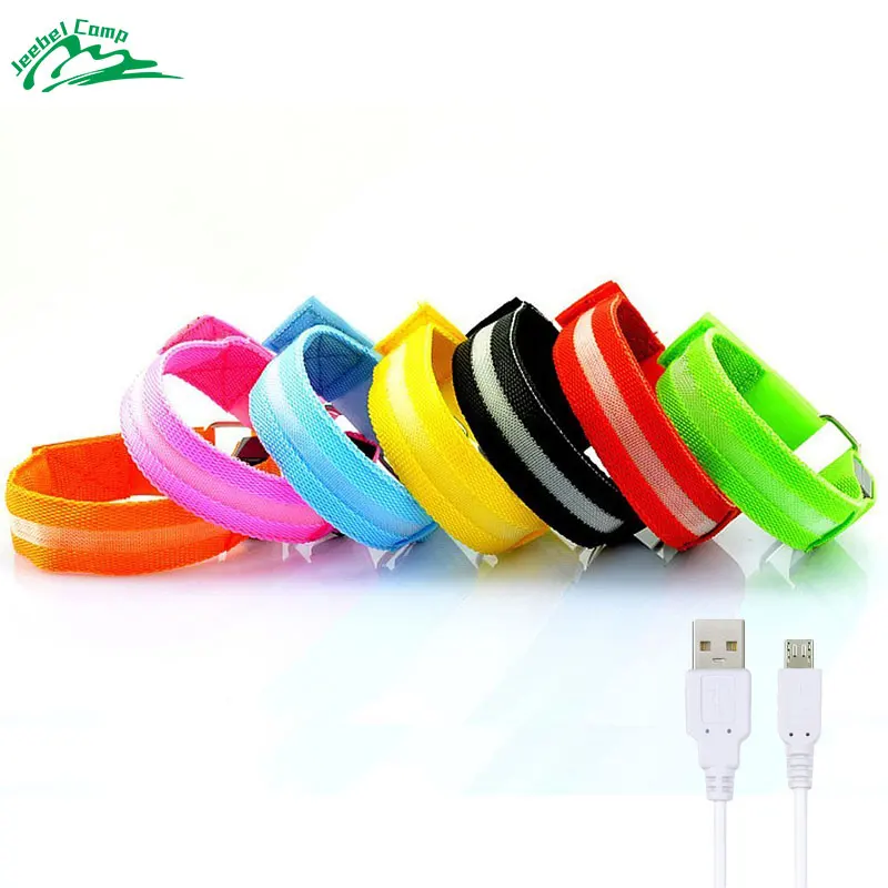 Jeebel USB зарядка Ночная пробежка предупреждение повязки Led для мужчин и женщин