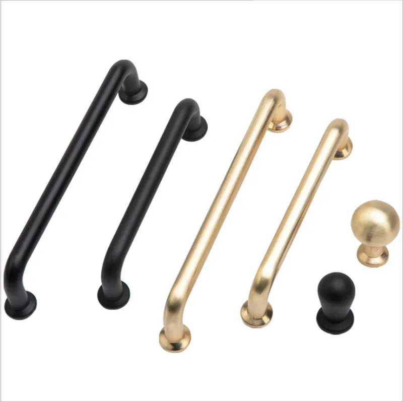 Американские черные золотые дверные ручки для шкафа ящиков маленькие круглые