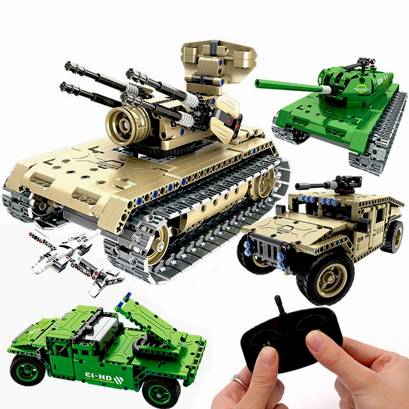 Креативный сборный строительный блок DIY модель военного автомобиля игрушечный