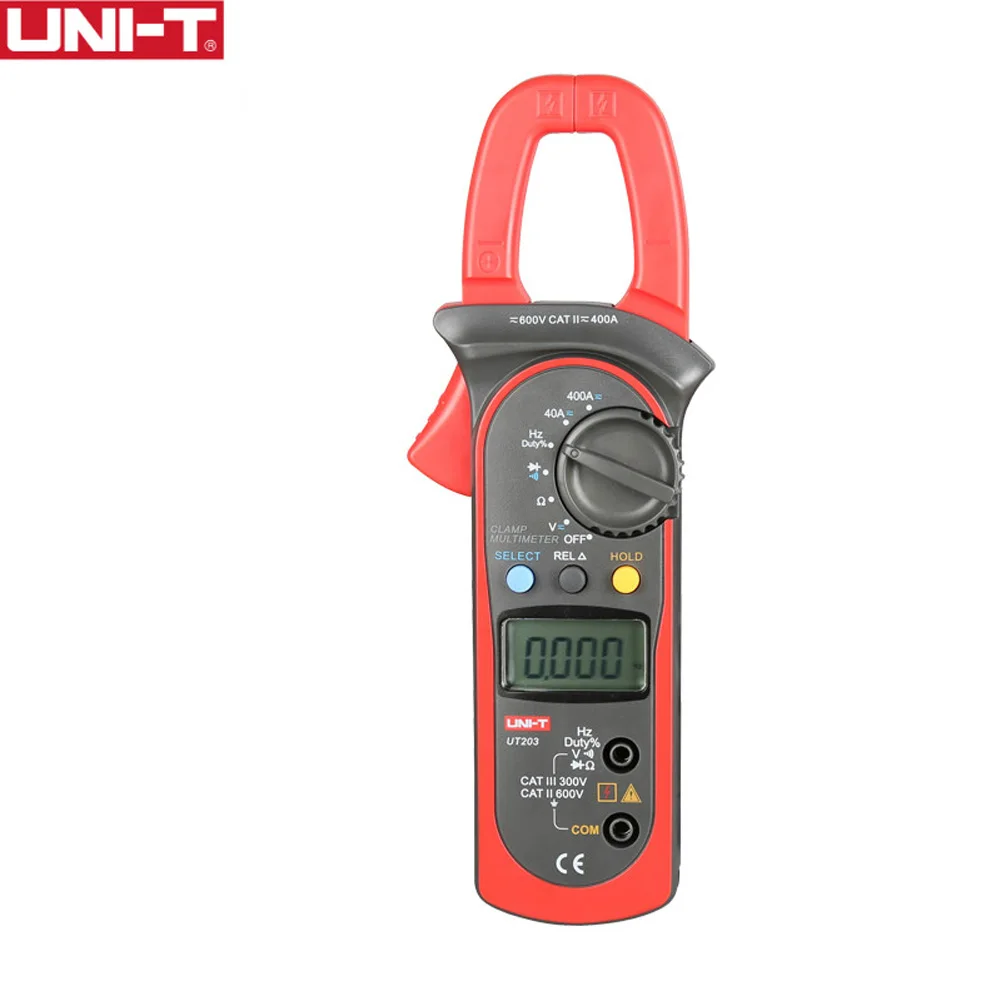 UT203 UNI-T UT201/202 UT202A UT203/204 UT204A Цифровой мультиметр-зажим 400-600A Напряжение Ток Сопротивление/ом метр тестер Авто Диапазон - Цвет: UT203