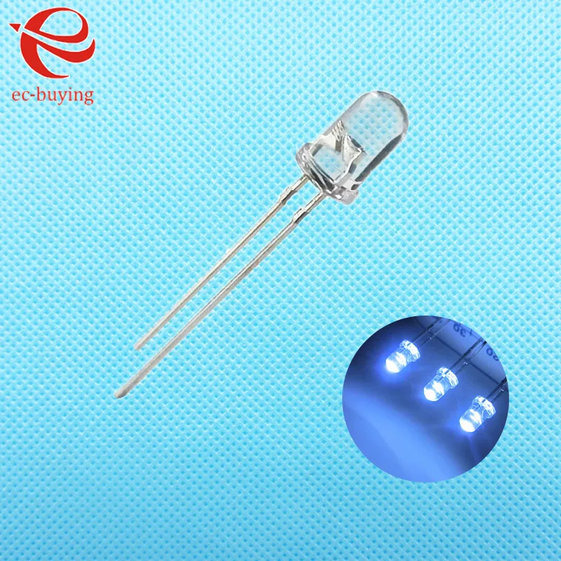 3 мм белый светодиод Круглый светоизлучающий диод прозрачная ультра яркая лампа