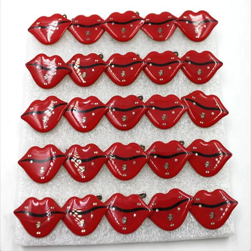 LED Flashing Red Lips Brooch Women Girls Dance Glow Party Drees Jewelry Badge Decoration wedding birthday Christmas Xmas|decorative