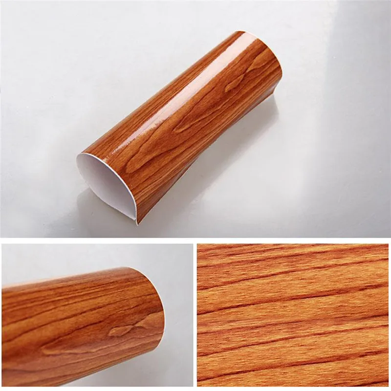 New 1Mx30cm 7 Colors Auto Decal Roll Low shrinkage Good Flatness Car Vinyl Sticker Wood Grain High Glossy Film Wrap DIY#297008 | Автомобили