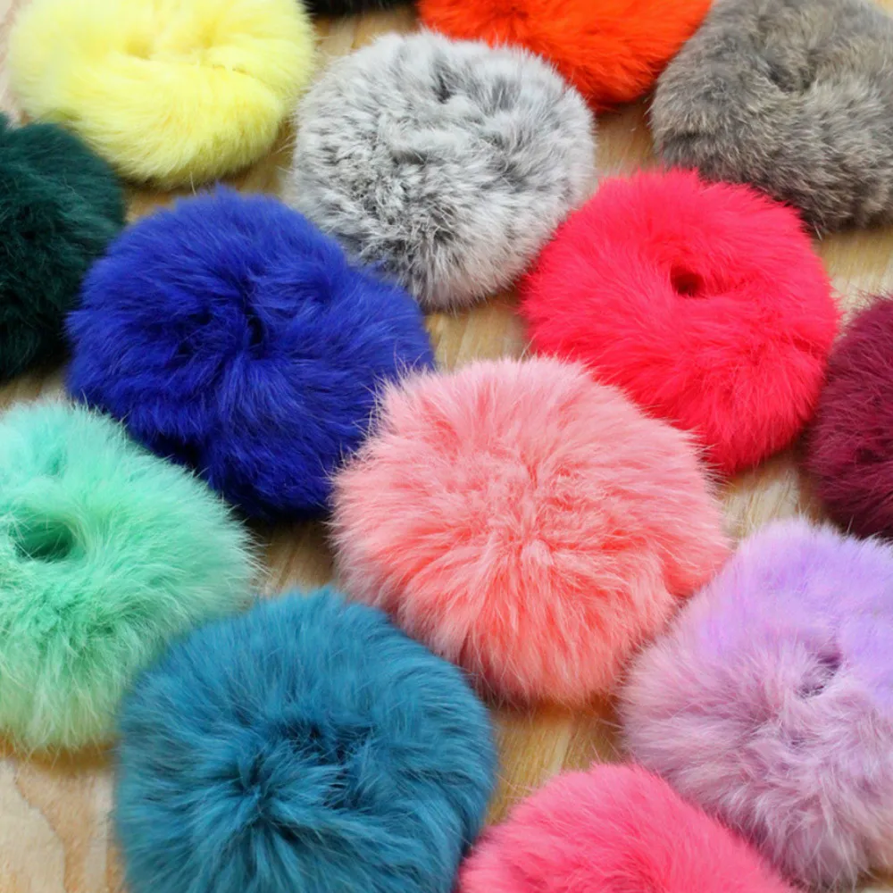 Резинка для волос с кроличьим мехом 1 шт. эластичная резинка держатель хвоста