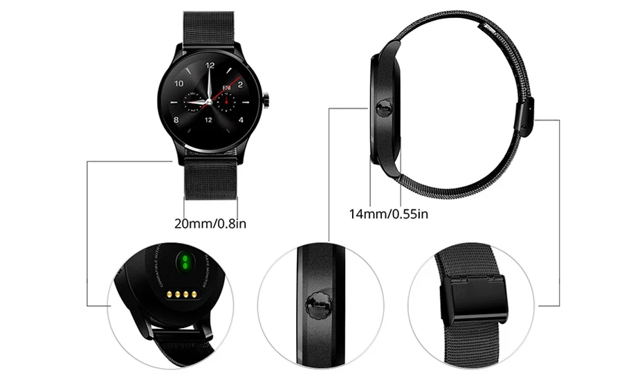 K88H Смарт часы для мужчин водонепроницаемый Bluetooth Smartwatch трек Монитор сердечного ритма шагомер наручные часы для Android IOS pk Xiaomi