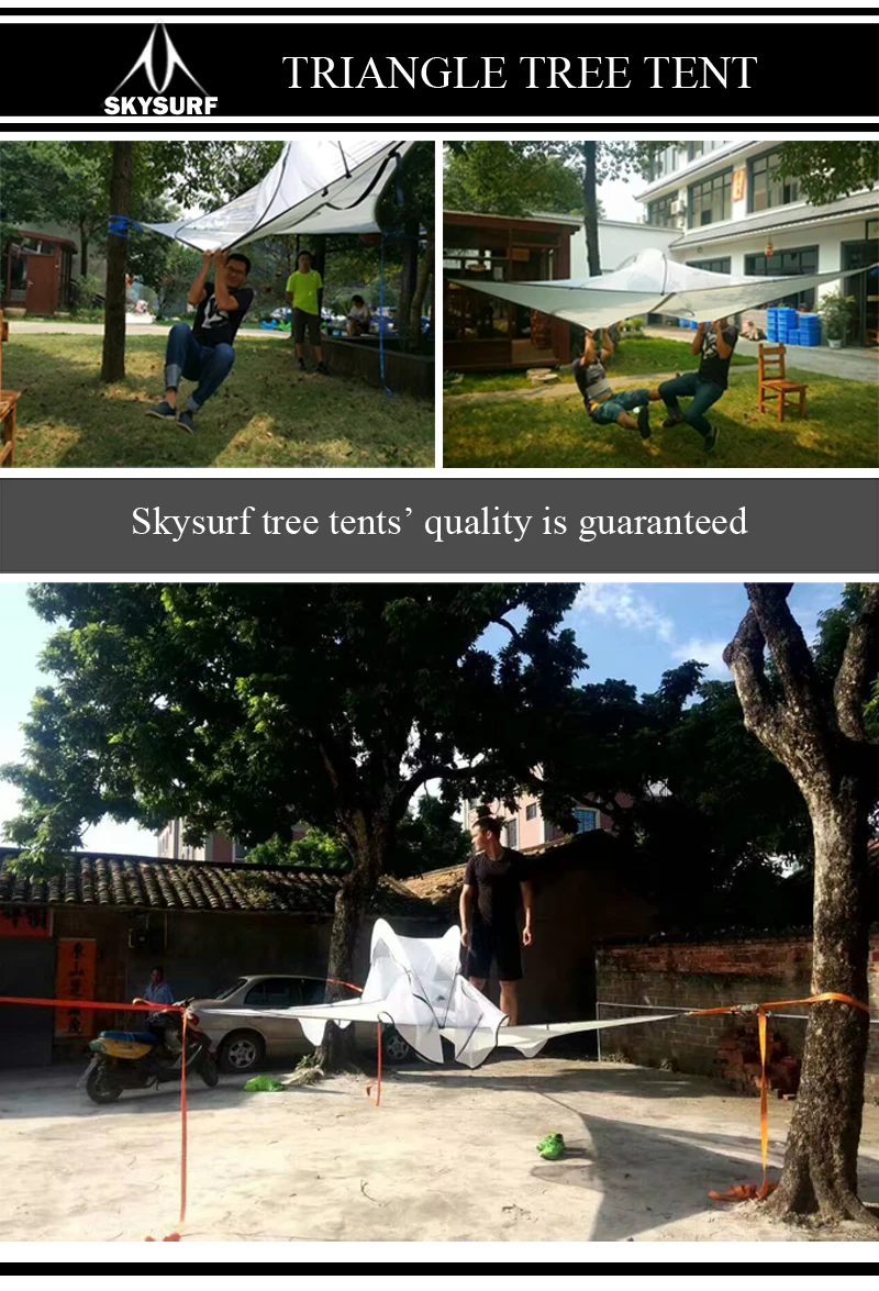 SKYSURF кемпинговая подвесная палатка с деревом для 3-4 человек, Ультралегкая треугольная подвесная палатка для кемпинга, переносная палатка-гамак