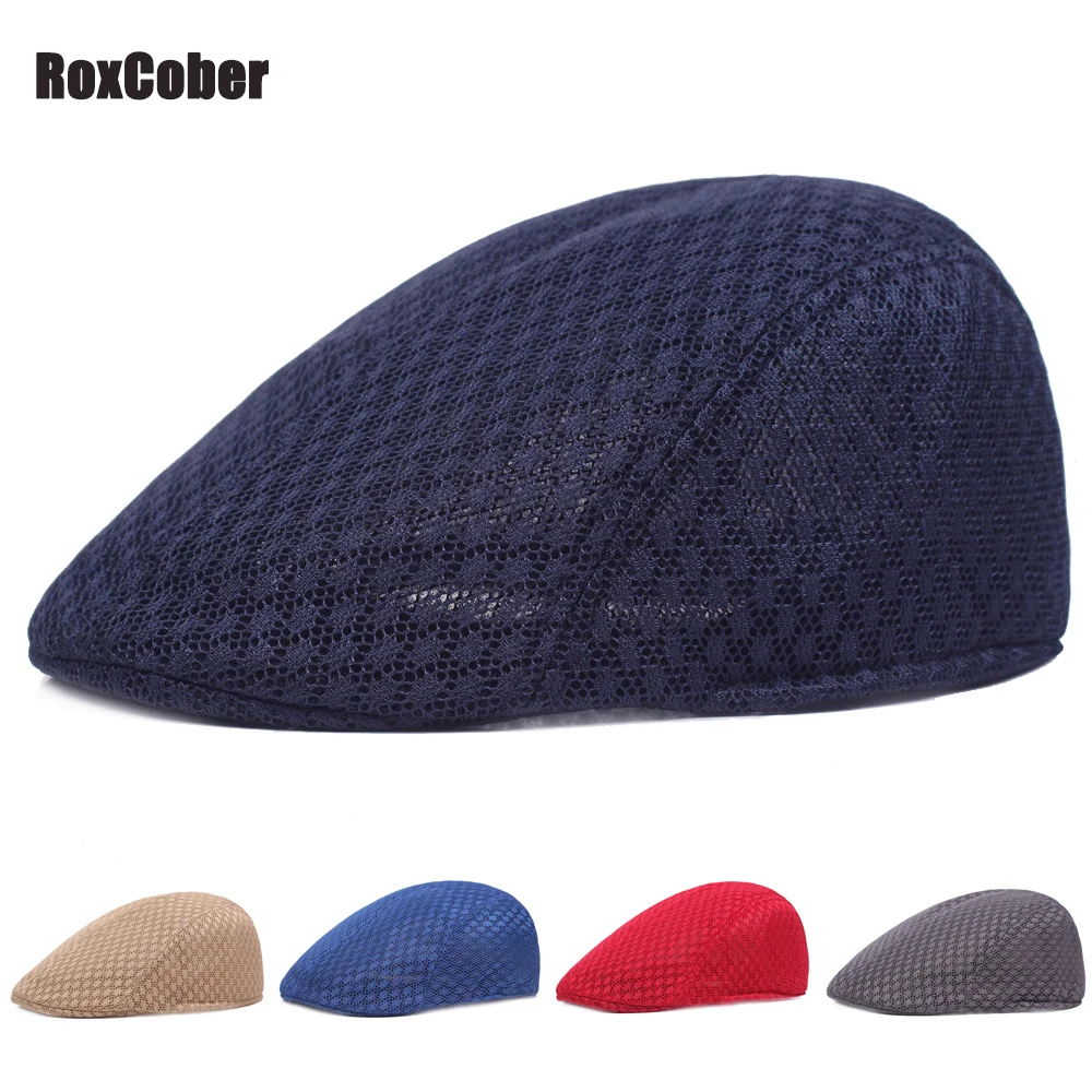 Высококачественные однотонные дышащие береты RoxCober из хлопковой смеси плоская